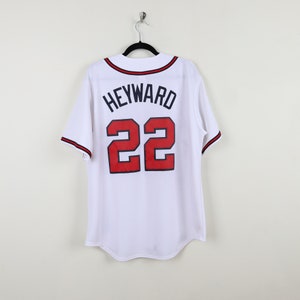 ATLANTA BRAVES RED TOMAHAWK BUTTON-DOWN JERSEY