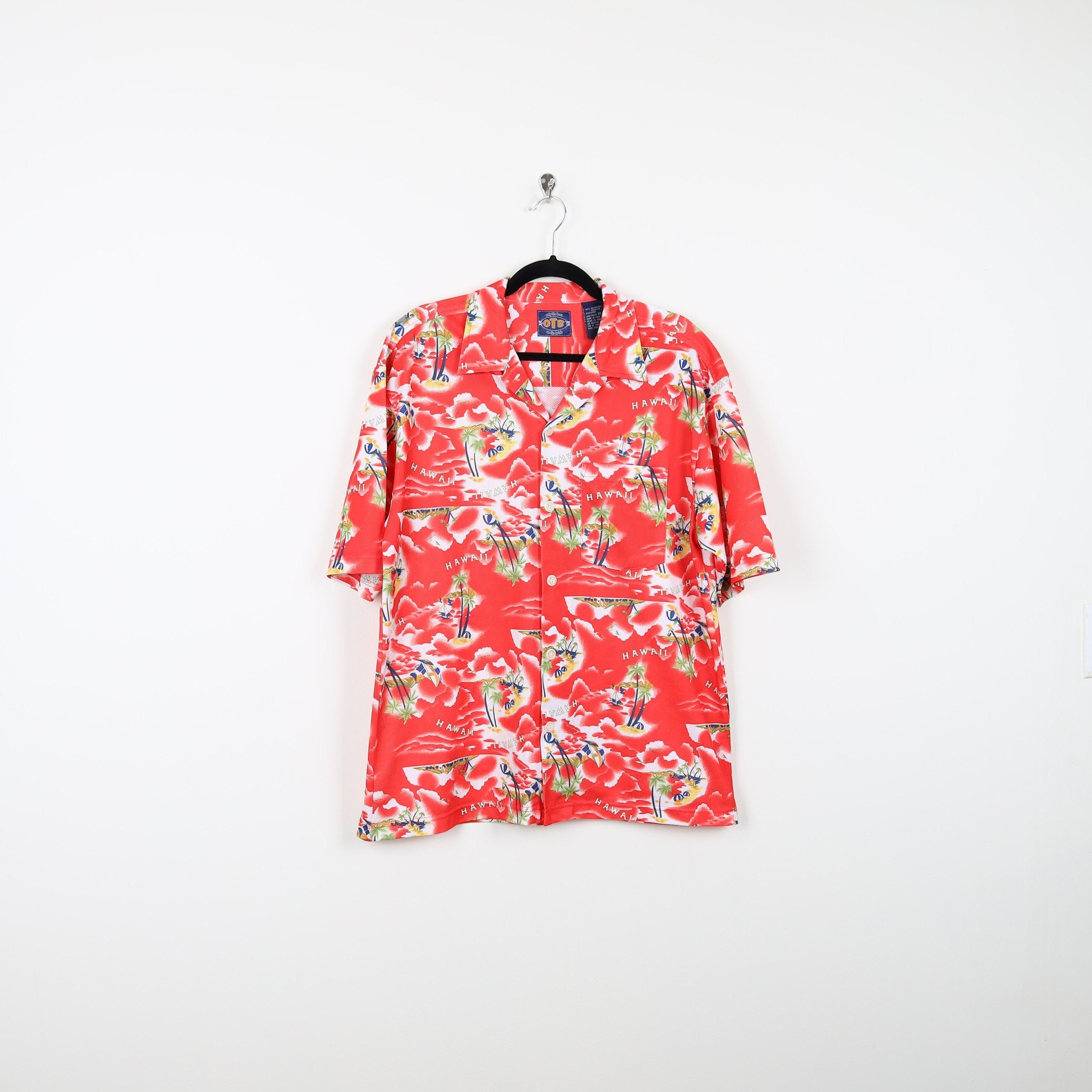 トップス 40s VIEW OF MIAMI ALOHA shirt vintage Vintage 1940s-1950s Men's Cotton Hawaiian Shirt With Orange