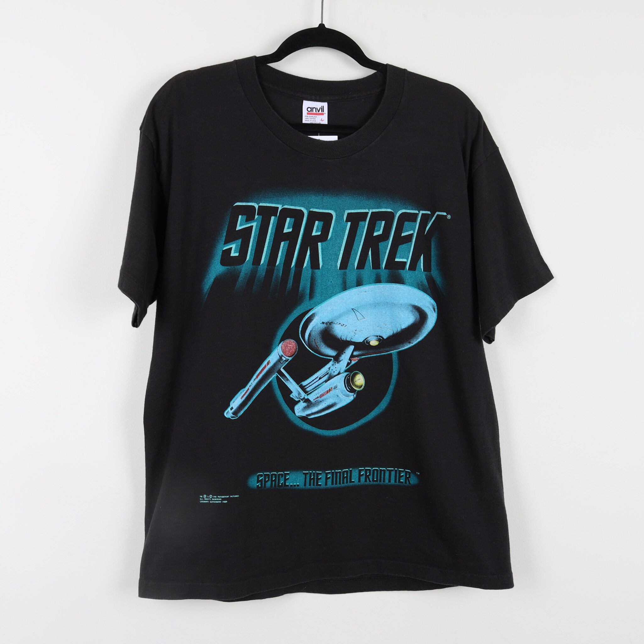 Vintage 90s Black Star Trek Space the Final Frontier 1992