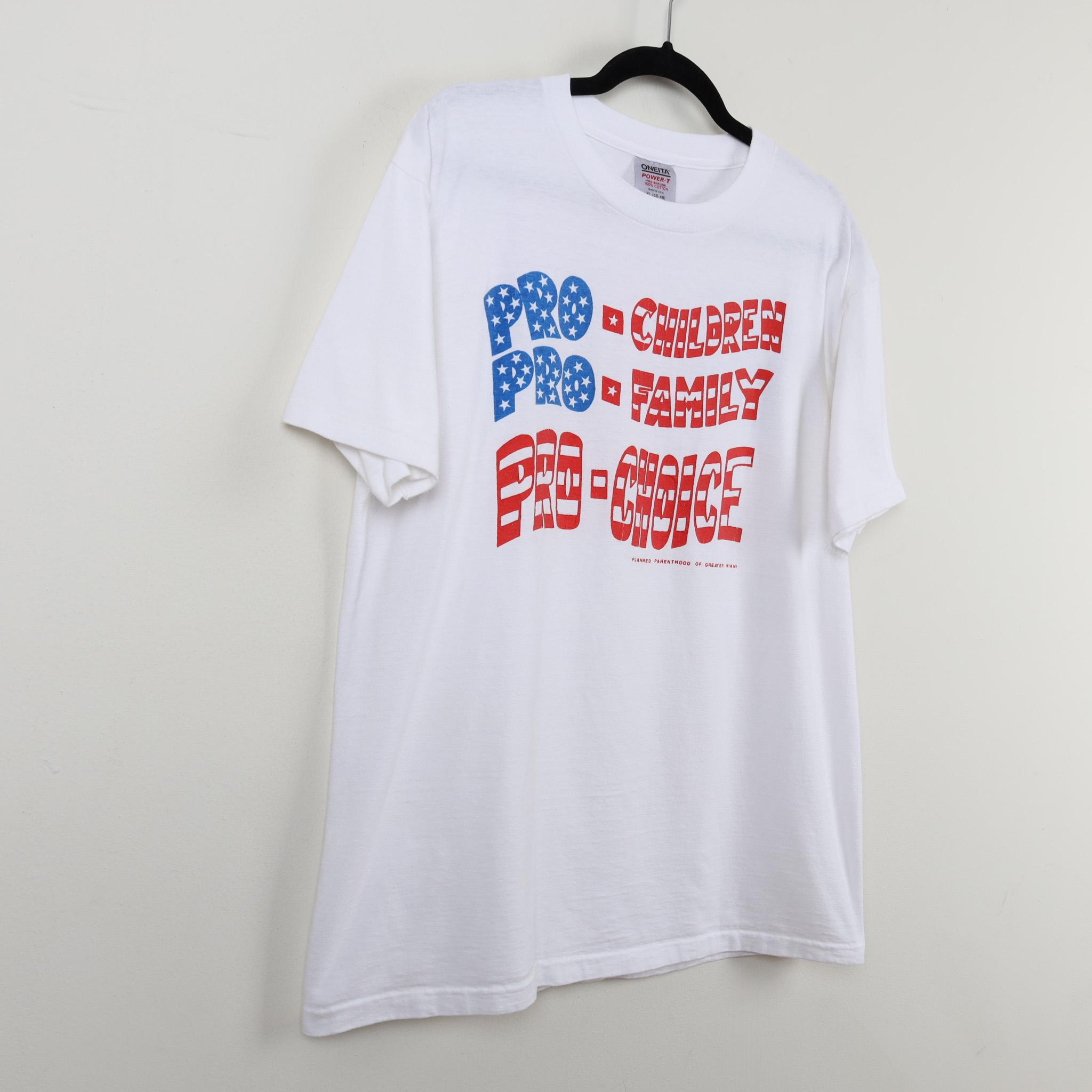 Vintage 90s Pro Children Pro Family Pro Choice USA Flag White