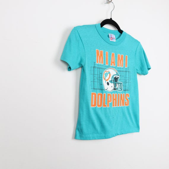 Vintage 90s Teal Miami Dolphins Football T-shirt National Football
