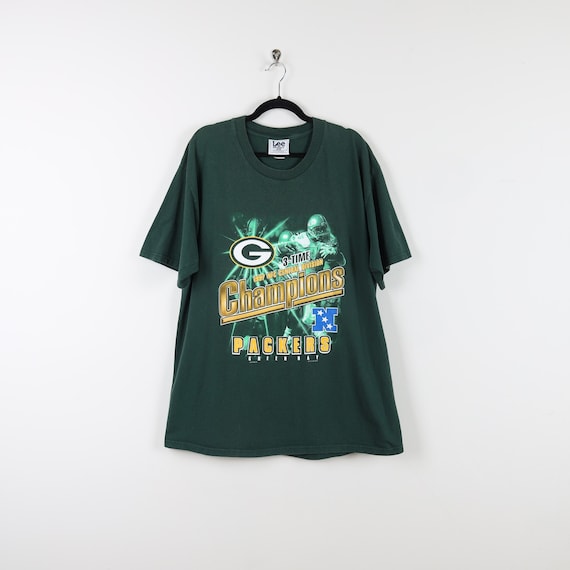 Vintage 90s Green Bay Packers 1997 NFC 3time Central Division Champions Graphic Print Tee NFL Football Lee Sport T shirt Size XL Etsy