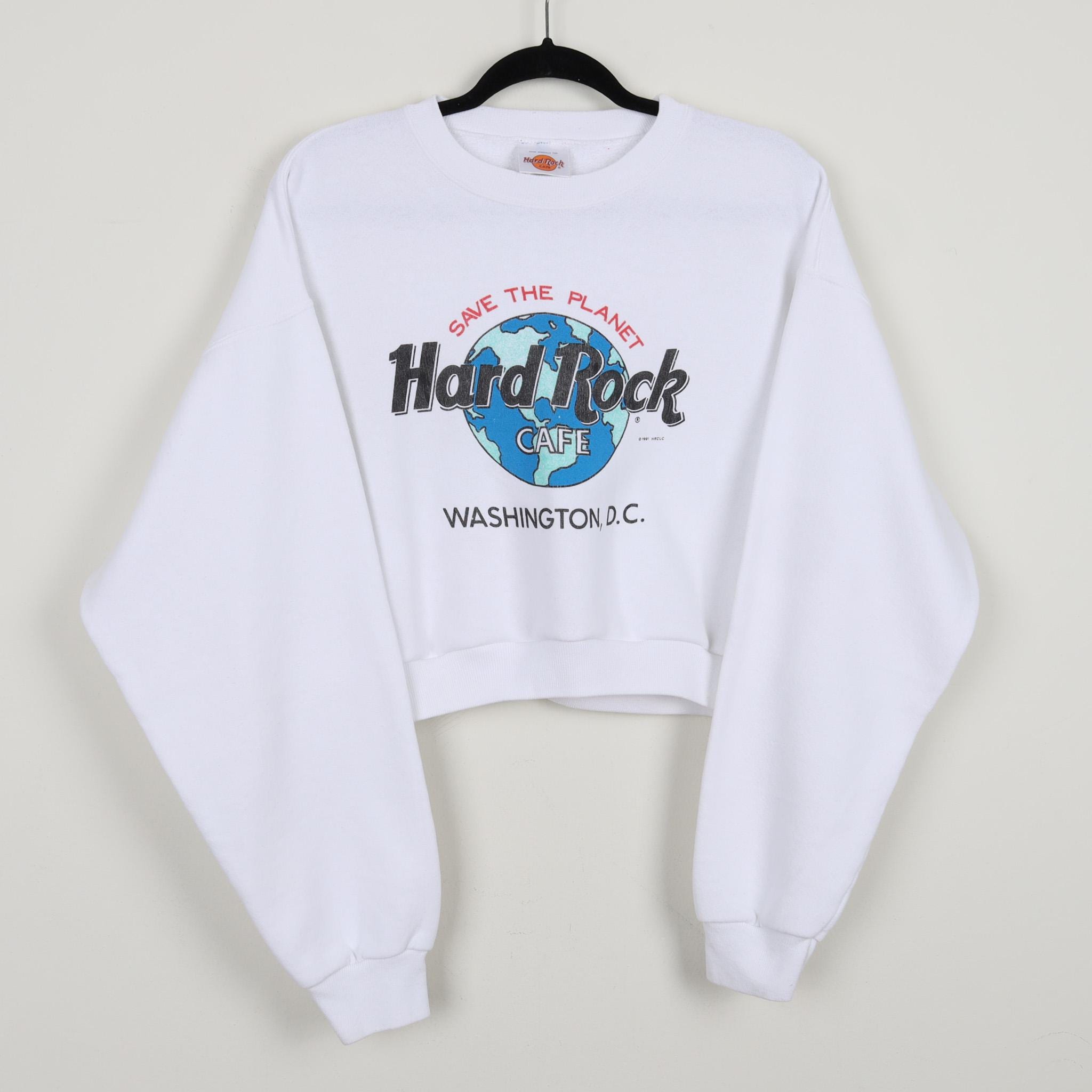 Vintage 90s Hard Rock Cafe 1991 Washington DC Graphic Crop Top