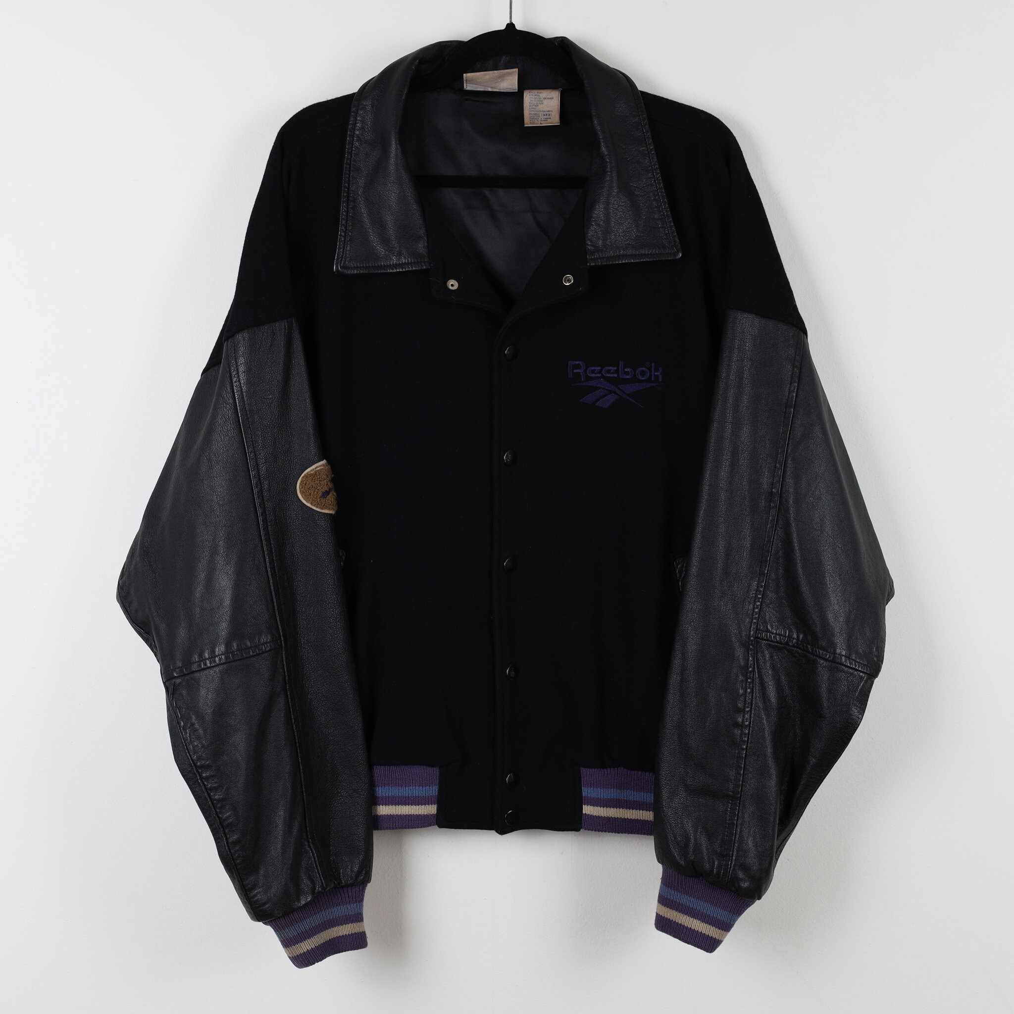 ジャケット・アウター 90s rare Reebok monotone poly jacket 90s REEBOK Sport Jacket Mens Black Grey Green | Old School