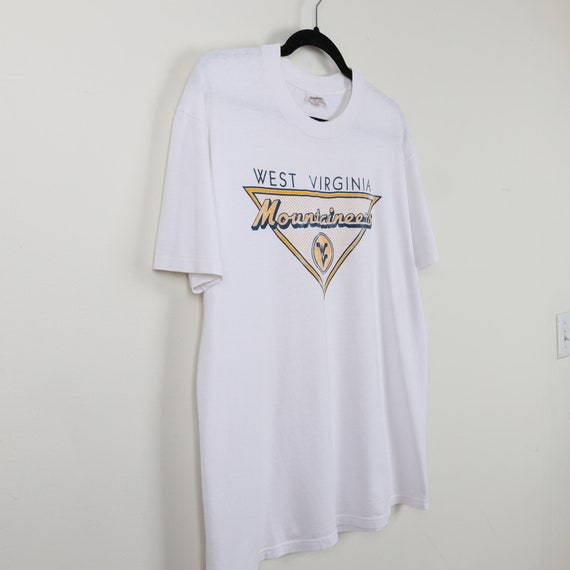 Vintage 90s West Virginia Mountaineers White Grap… - image 4