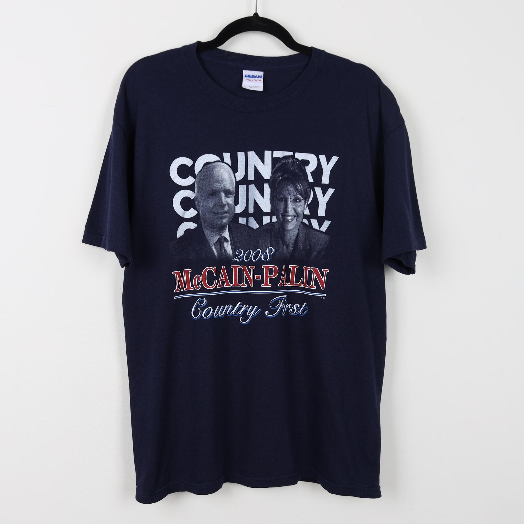 Vintage Y2K 2008 Mccain Palin Political Election Black Graphic Print Tee  Country First Campaign Politics T-shirt Size Large - Etsy