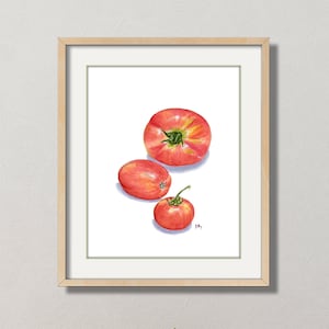 Tomato Painting Tomato Art Tomato Print Red Tomatoes Watercolor Tomatoes Vegetable Painting Vegetable Art Kitchen Wall Decor Kitchen Tomato.
