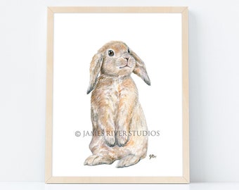Bunny Painting Bunny Print. Bunny Watercolor Bunny Art Bunny Rabbit Art Rabbit Painting Rabbit Print Bunny Poster Bunny Wall Art Bunny Decor