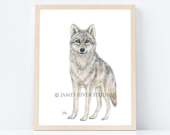 Wolf Art Wolf Print Wolf Painting Wolf Watercolor Wolf Wall Art Wolf Decor Wolf Wall Decor Wolf Wall Hanging Gray Wolf Poster Wolf Art Print