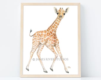 Giraffe Print Giraffe Art Print Giraffe Painting Giraffe Nursery Giraffe Wall Decor Baby Giraffe Poster Gender Neutral Art Giraffe Wall Art