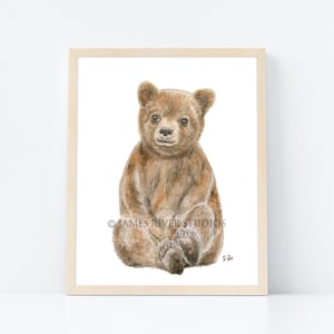 Bear Art Bear Painting Bear Print. Bear Watercolor Painting Animal Watercolor Print Bear Nursery Art Bear Watercolor Art Baby Bear Cub Art