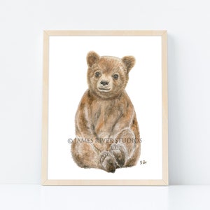 Bear Art Bear Painting Bear Print. Bear Watercolor Painting Animal Watercolor Print Bear Nursery Art Bear Watercolor Art Baby Bear Cub Art