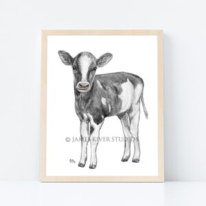 Cow Art Cow Painting Cow Print. Cow Watercolor Painting Animal Watercolor Print Cow Nursery Art Baby Cow Calf Barn Country Farm Animal Art.