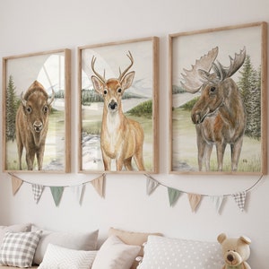 Woodland Nursery Prints, Woodland Nursery Decor, Woodland Mountain Nursery Wall Art, Forest Wilderness Trees Nursery Adventure Nursery Art 3