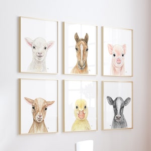 Farm Nursery Decor Farm Nursery Prints, Farm Nursery Art Farm Nursery Wall Art, Farm Baby Animal Nursery Farm Animal Nursery Print Set of 6.