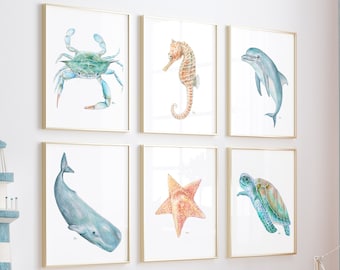 Ocean Nursery Prints Ocean Nursery Art Beach Nursery Prints Beach Nursery Art Sea Nursery Prints Nautical Nursery Art Ocean Animal Nursery 6