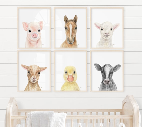Farm Nursery Decor Farm Nursery Prints, Farm Nursery Art Farm Nursery Wall Art, Farm Baby Animal Nursery Farm Animal Nursery Print Set of 6.