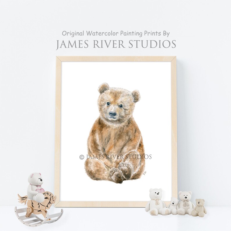 Bear Nursery Decor Bear Nursery Art Bear Nursery Prints Brown Etsy