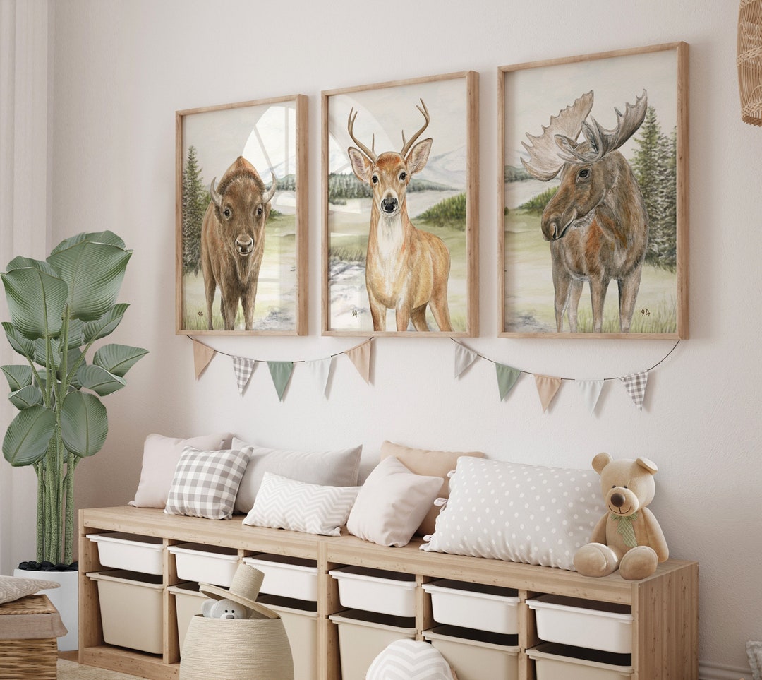 Woodland Nursery Prints, Woodland Nursery Decor, Woodland Mountain ...