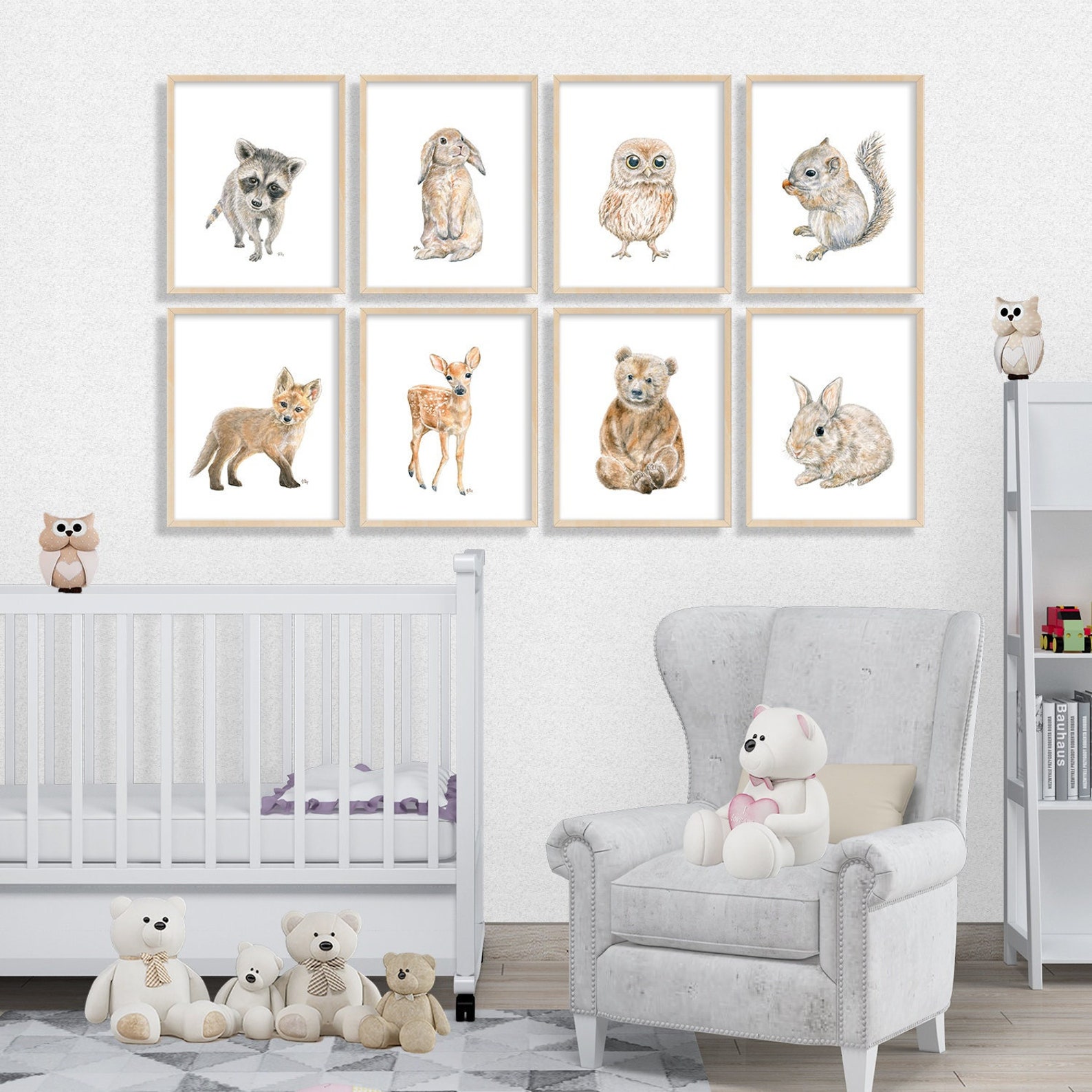 Woodland Animal Prints Forest Animal Prints Woodland Nursery Etsy