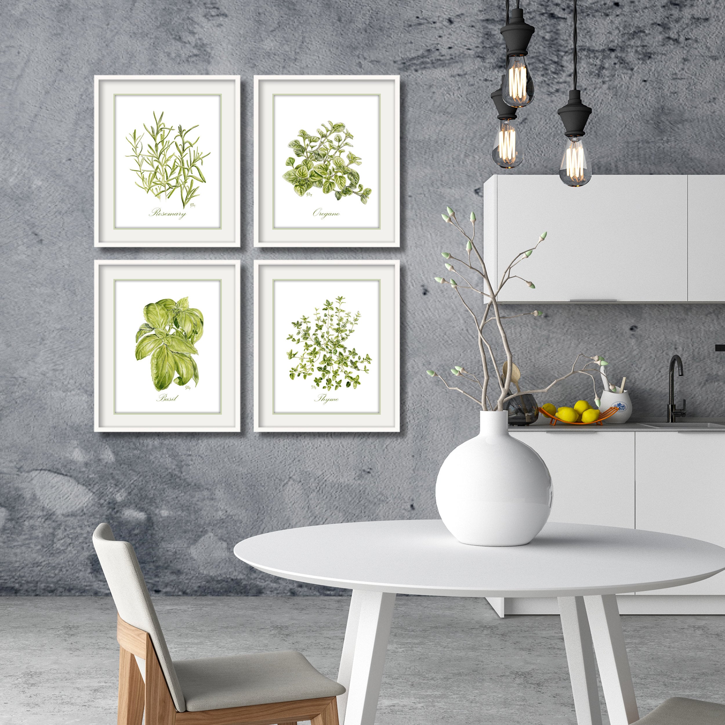 Herb Art Herb Prints Herb Paintings Herb Watercolors Herb Wall - Etsy
