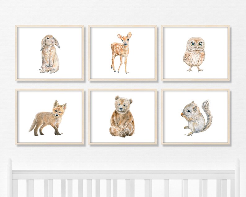 Woodland Nursery Art Woodland Nursery Prints Woodland Nursery Etsy