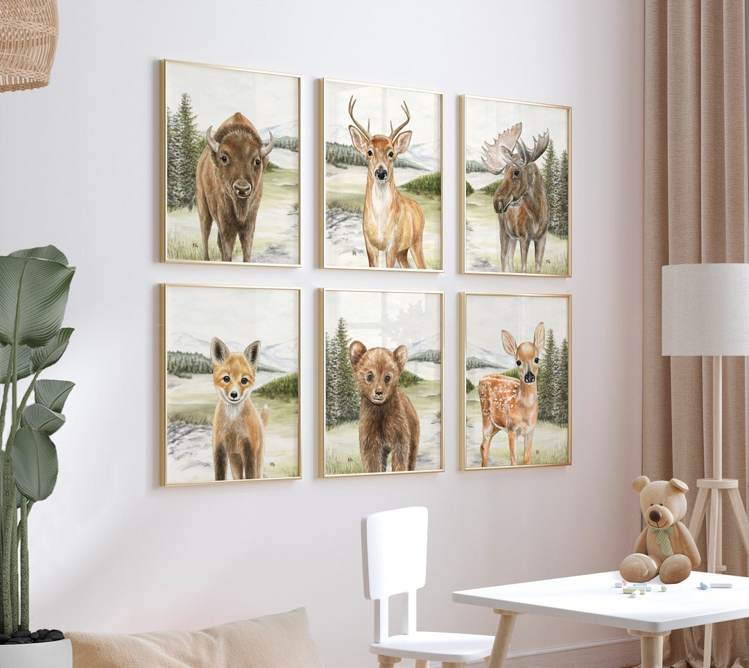 Woodland Nursery Decor, Woodland Nursery Prints, Mountain Nursery Art ...