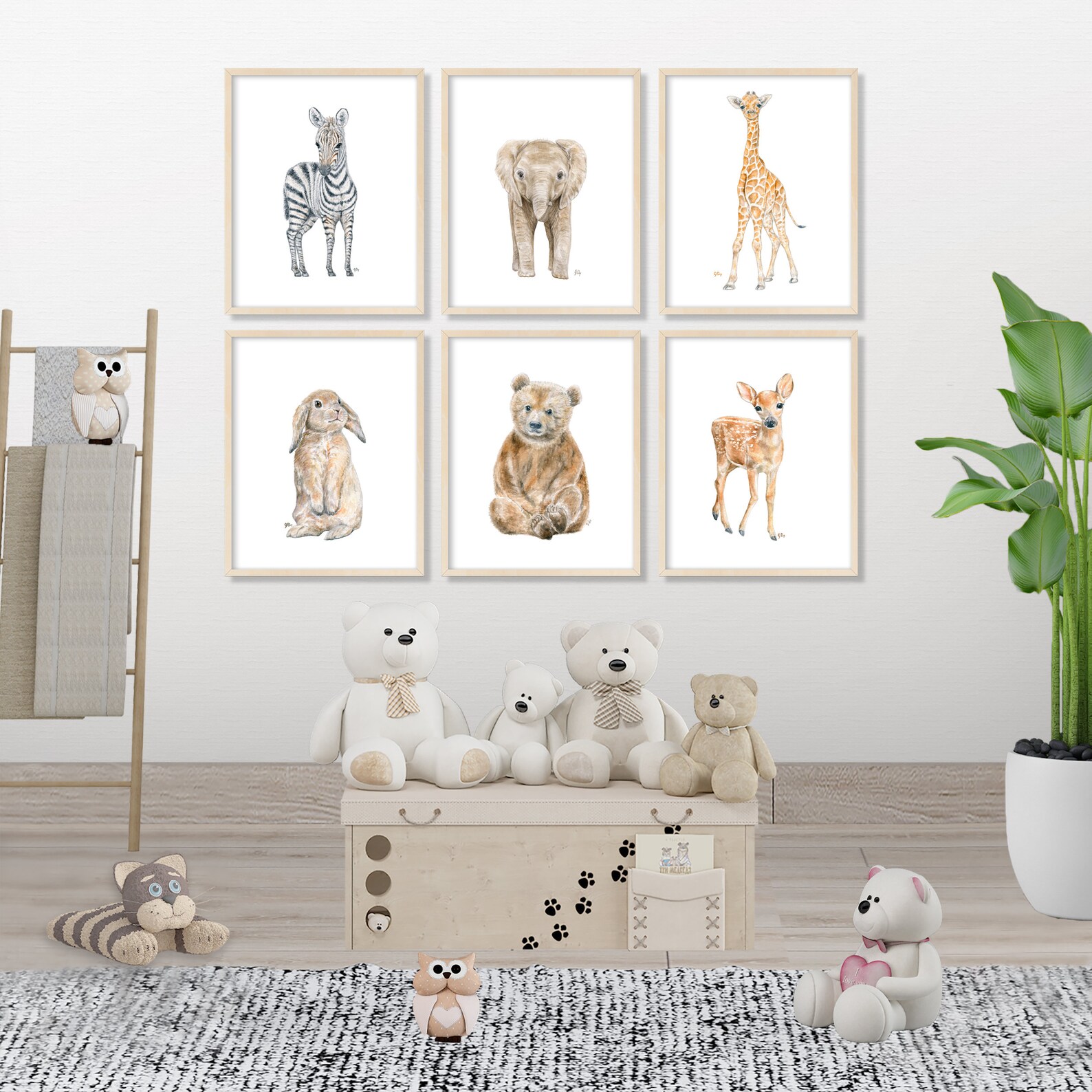 Baby Animal Nursery Decor Print Set of 6 Pick Your Favorite | Etsy