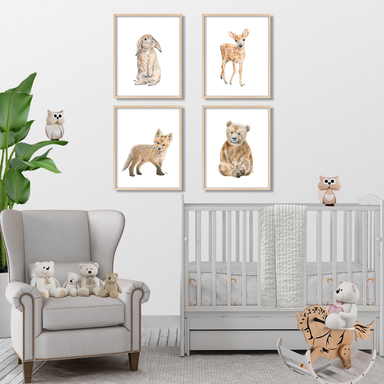 Woodland Nursery Art Woodland Nursery Decor Forest Nursery Etsy