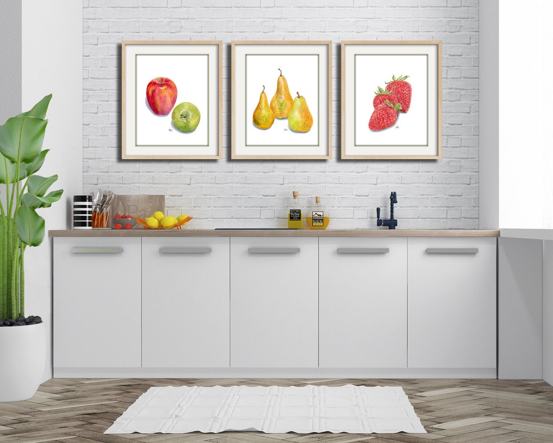 set of 2 kitchen prints | kitchen wall art, fruit wall... Kitchen Prints Kitchen Art Kitchen Decor Kitchen Paintings Kitchen ...