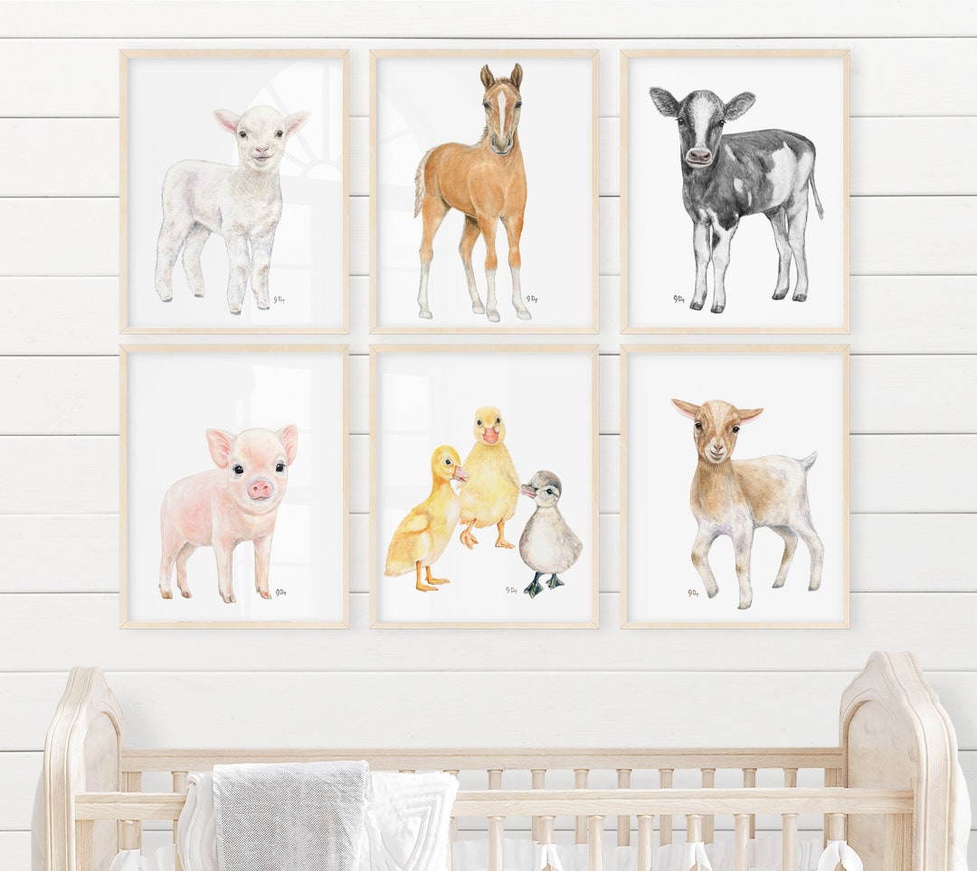 Farm Animal Nursery Prints Farm Nursery Art Farm Nursery Decor Etsy
