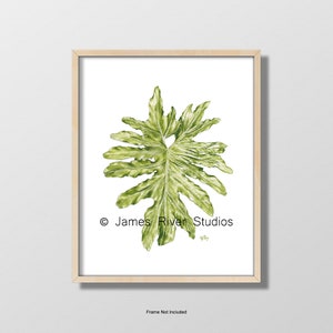 Green Leaf Print Tropical Green Leaf Art Green Leaf Painting Green Leaf Wall Art Green Leaf Decor Philodendron Print Botanical Watercolor