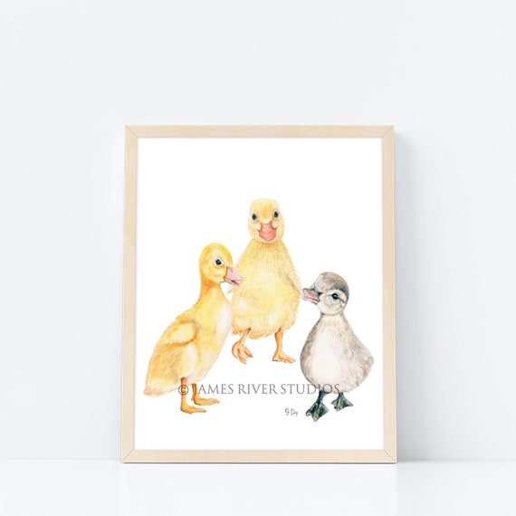 Duck Art Duck Painting Duck Art Print. Duck Watercolor Painting Duck Nursery Art Yellow Duck Decor Bird Nursery Art Bird Nursery Print Art.