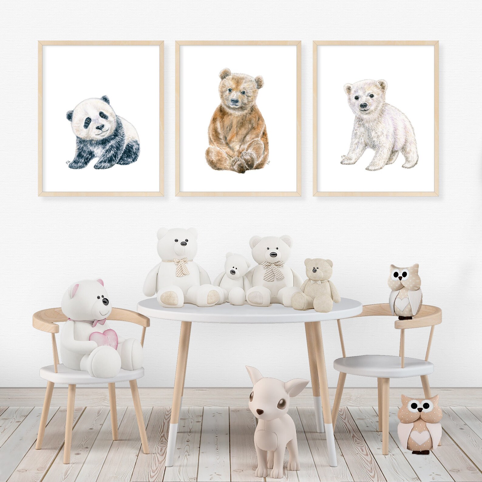 Bear Nursery Decor Bear Nursery Art Bear Nursery Prints Brown Etsy