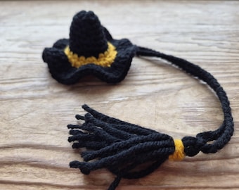 Handmade Crochet Witch Hat Bookmark
