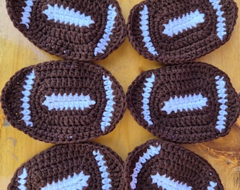 Handmade Crochet Football Coaster
