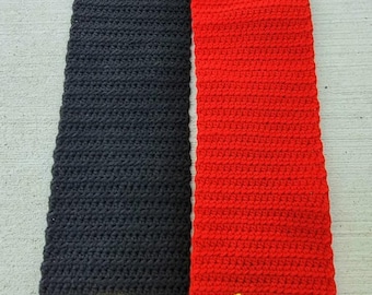 Handmade Crochet Bat and Robin Scarf