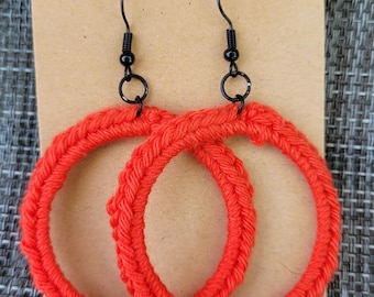 Handmade Crochet Hoop Earrings