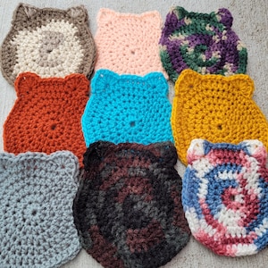 Handmade Crochet Cat Coasters