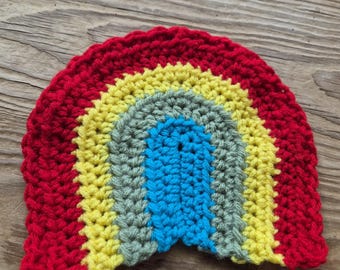 Handmade Crochet Rainbow Coaster