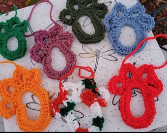 Handmade Crochet Paw Print Ornament