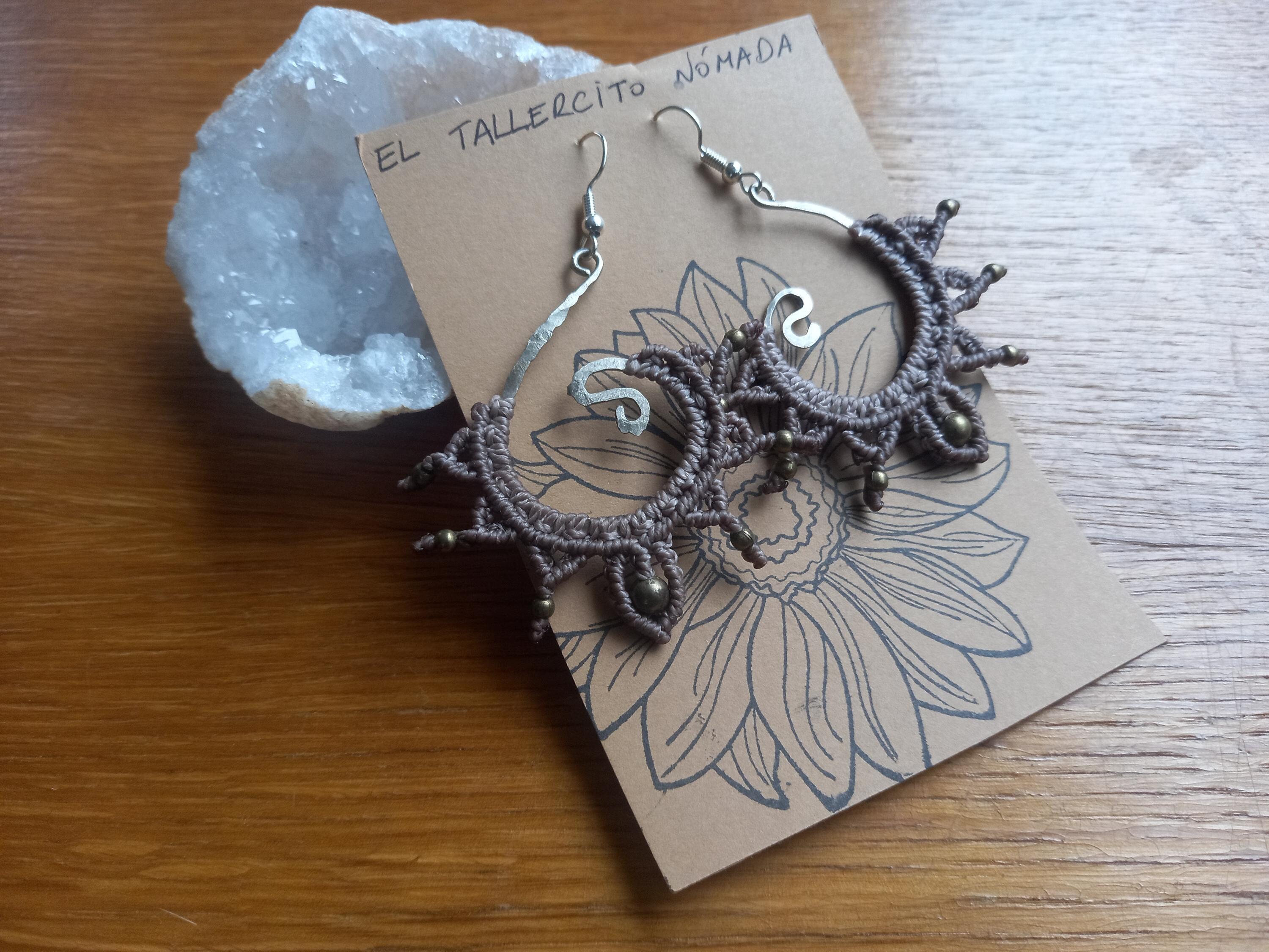 Star spiral pendants macramè