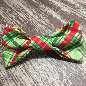 CHRISTMAS TARTAN / Bow Tie, Flower or Bandana / Collar Attachment & Accessory for Dogs and Cats image 1