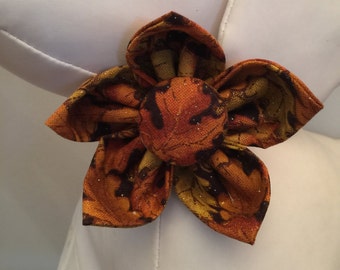 AUTUMN GLITTER LEAVES / Bow Tie, Flower, or Bandana Collar Attachment & Accessory for Dogs and Cats