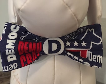 DEMOCRATIC PARTY POLITICS / Bow Tie, Flower, or Bandana Collar Attachment & Accessory for Dogs and Cats