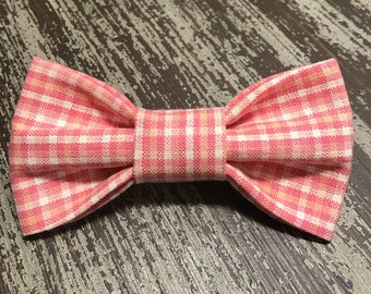 CORAL GINGHAM / Collar Attachment & Accessory for Dogs and Cats