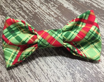 CHRISTMAS TARTAN / Bow Tie, Flower or Bandana / Collar Attachment & Accessory for Dogs and Cats