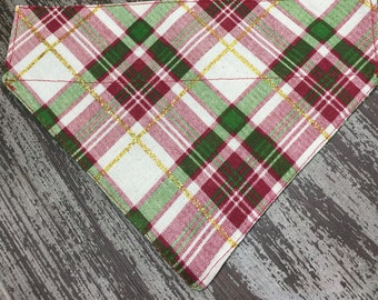 CHRISTMAS TARTAN / Collar Attachment & Accessory for Dogs and Cats