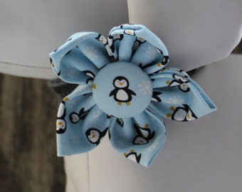 WINTER PENGUINS / Bow Tie, Flower, or Bandana Collar Attachment & Accessory for Dogs and Cats