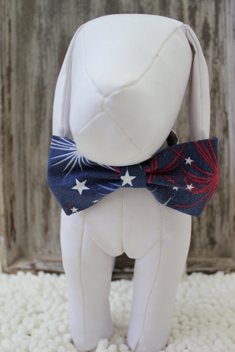 PATRIOTIC AMERICANA / Bow Tie, Flower, or Bandana Collar Attachment & Accessory for Dogs and Cats image 1